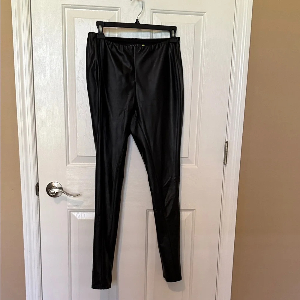 Black Faux Leather Look Leggings